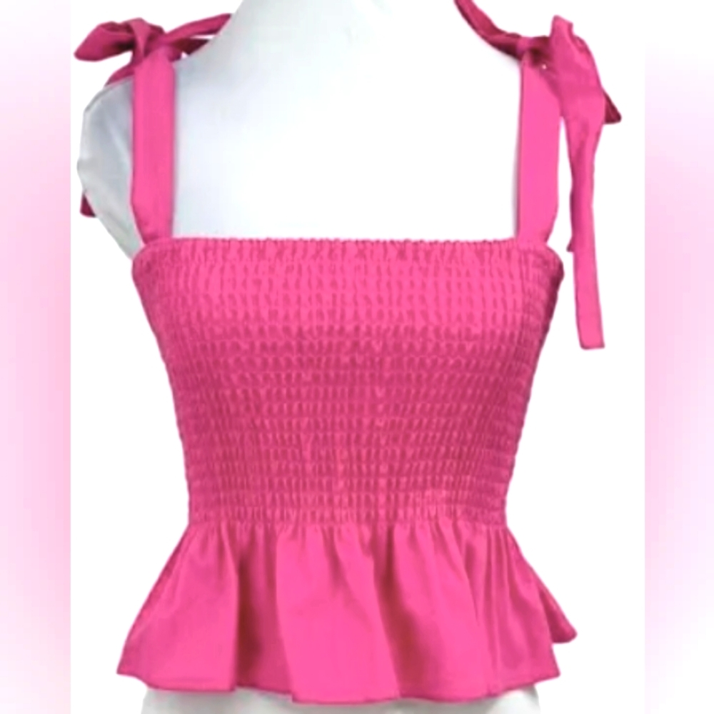 Kourt Smocked Ruffle Crop Top